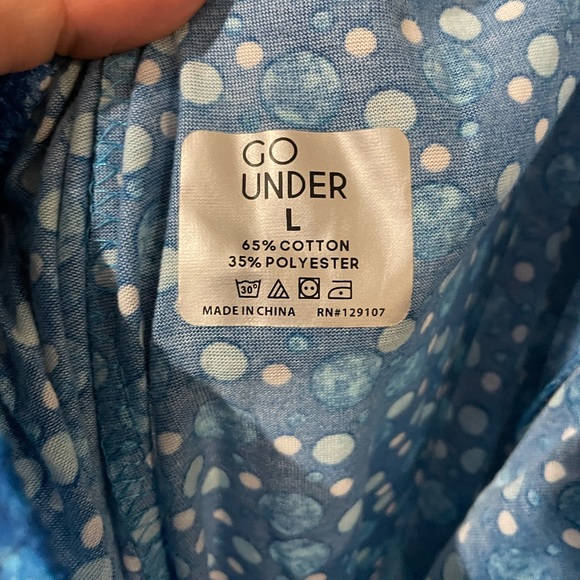 Blue and white polka dots pants. Go Under size L - Picture 2 of 3